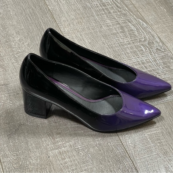 Brian Atwood Shoes - Brian Atwood Ombré Purple Block Heel Patent Pump Size 6